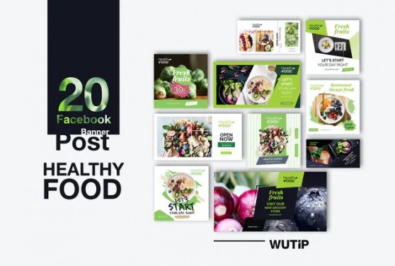 20 Facebook Post Banners - Healthy Food